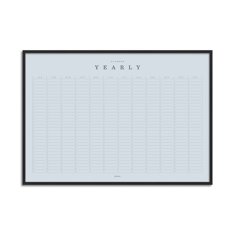 Plakat med Yearly Planner / Årsoversigt fra Gehalt