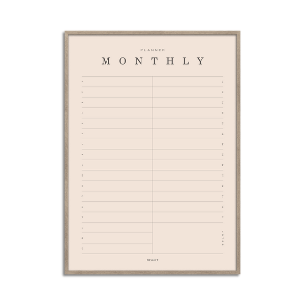 Plakat med Monthly planner fra Gehalt