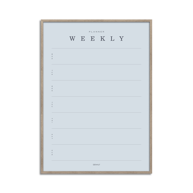 Plakat med Weekly Planner / ugeplan fra Gehalt