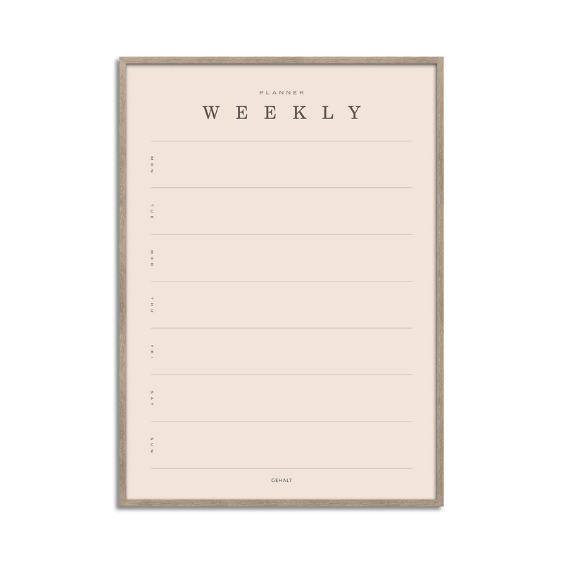 Plakat med Weekly Planner / ugeplan fra Gehalt