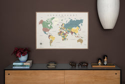 Plakat med verdenskort fra Gehalt