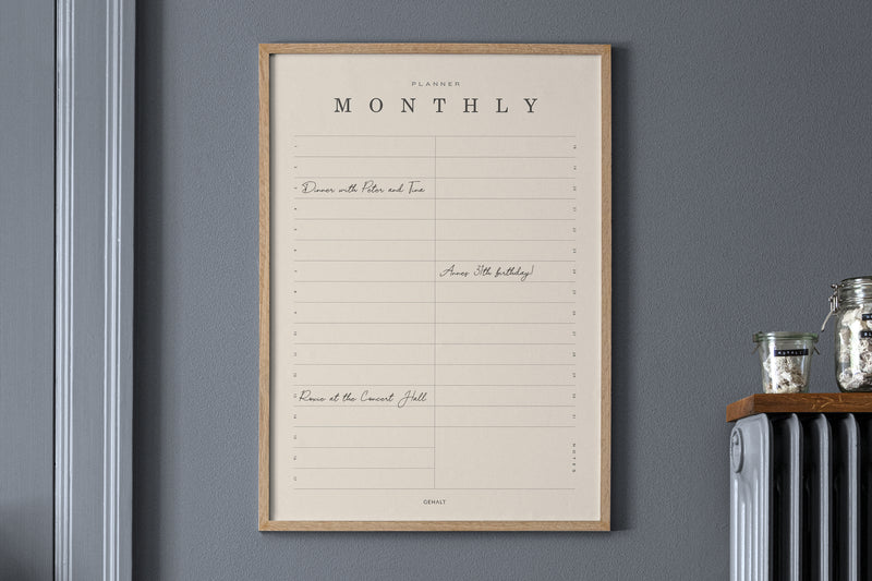 Plakat med Monthly planner fra Gehalt